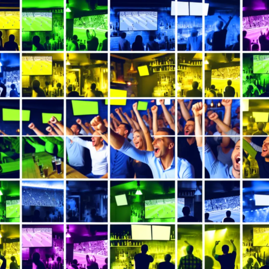 Kibice swietujący gola podczas transmisji meczu w NORD STAR