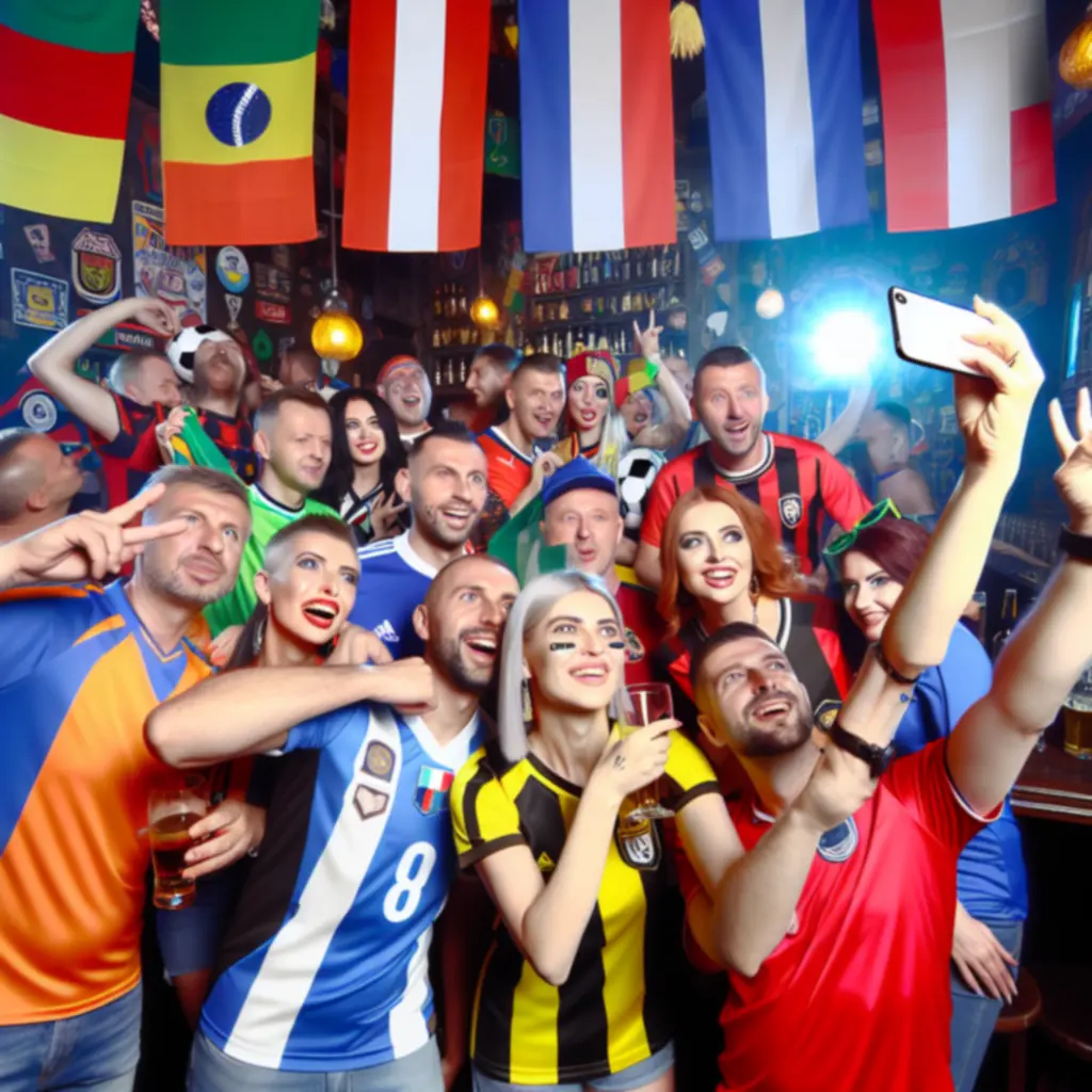 Galeria zdjęć kibiców świętujących gole w sportowym barze
