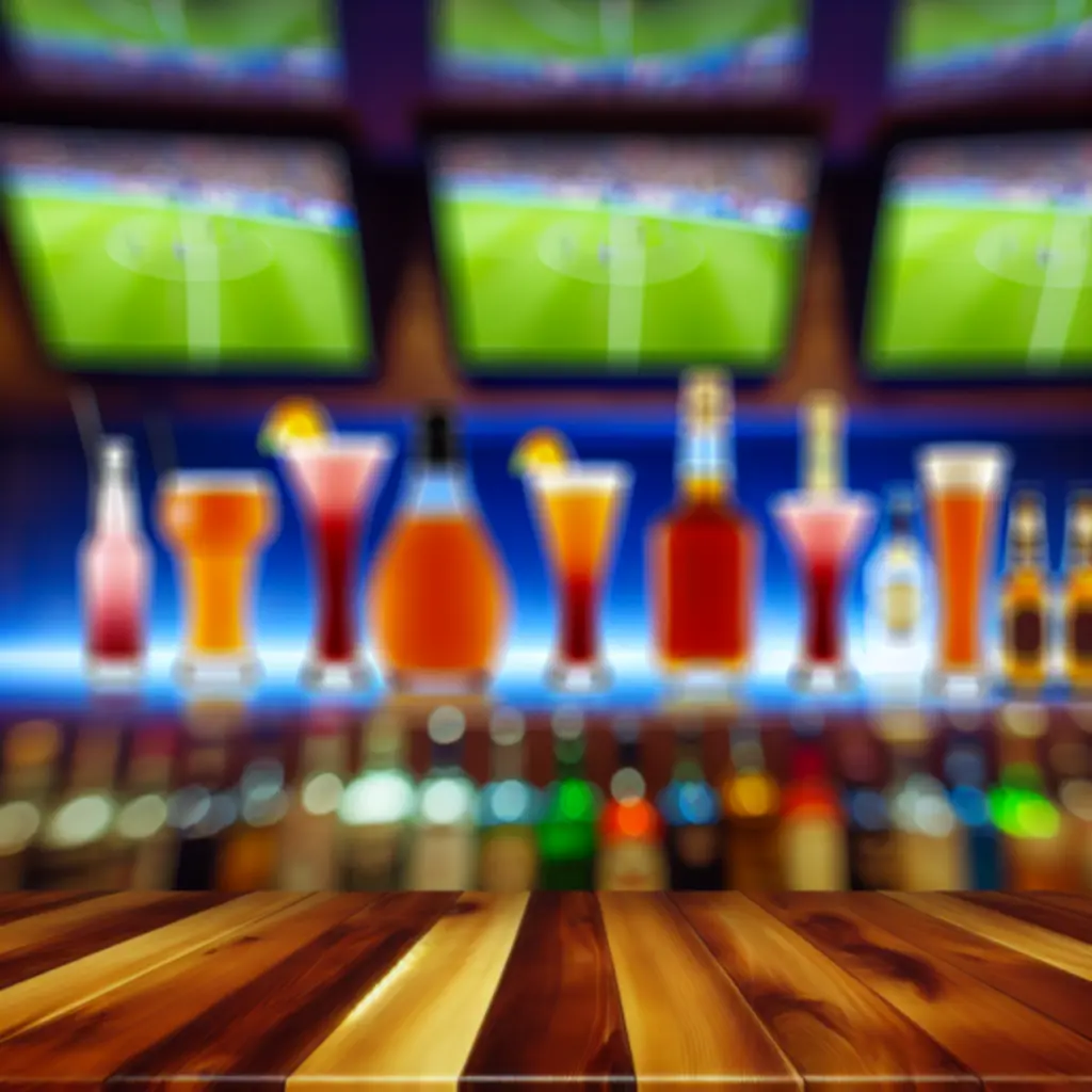 Kolorowe drinki i piwa ustawione na barze podczas Happy Hours