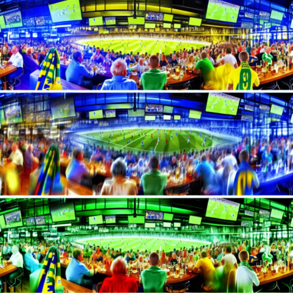 Pellna sala kibiców w NORD STAR podczas transmisji meczu na dużych ekranach.